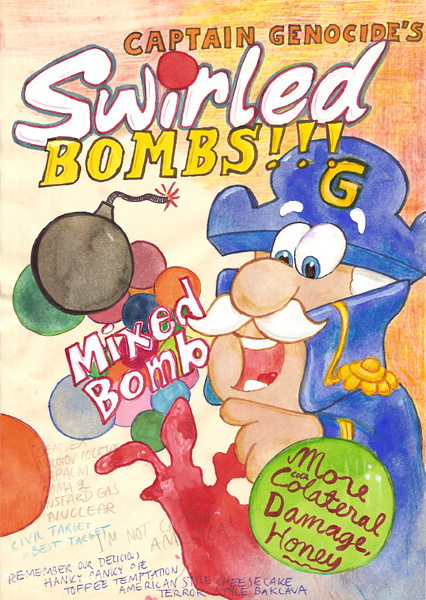 Riiko Sakkinen | A4 Drawings | Captain Genocide’s Swirled Bombs