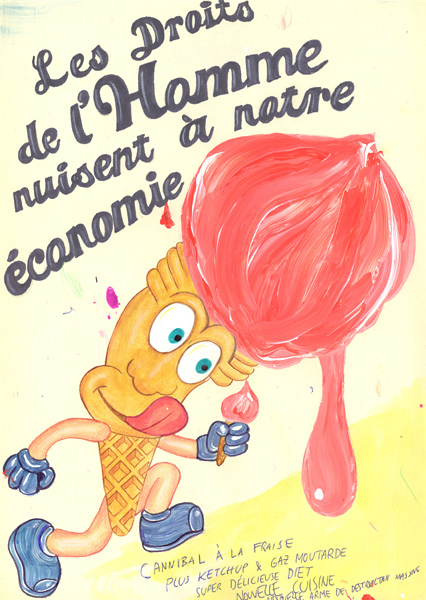 Riiko Sakkinen | A4 Drawings | Cannibal  la Fraise (Les Droits de l'Homme Nuisent  Notre conomie)