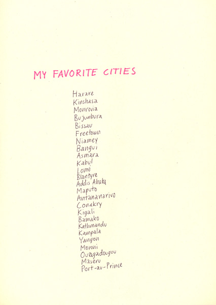 Riiko Sakkinen | A4 Drawings | My Favorite Cities (Updated Mix)