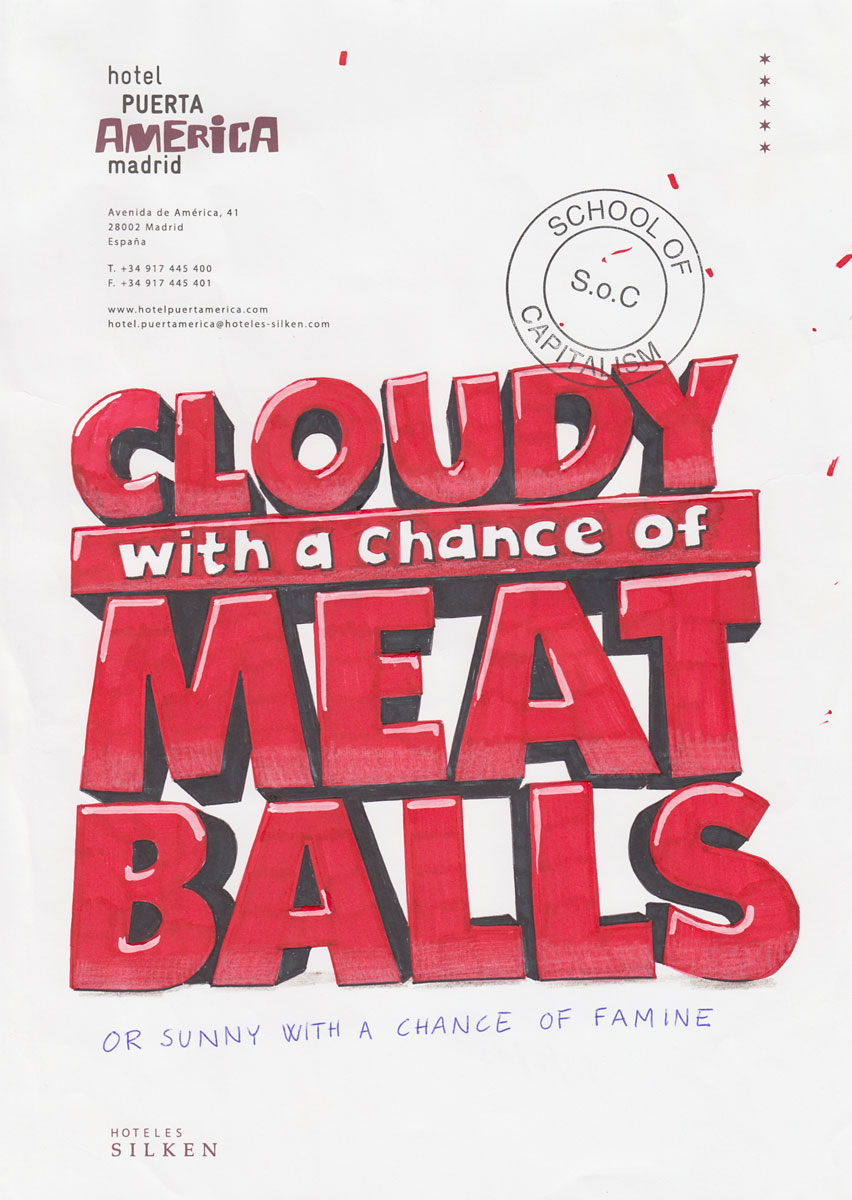 Riiko Sakkinen | A4 Drawings | Cloudy with a Chance of Meatballs