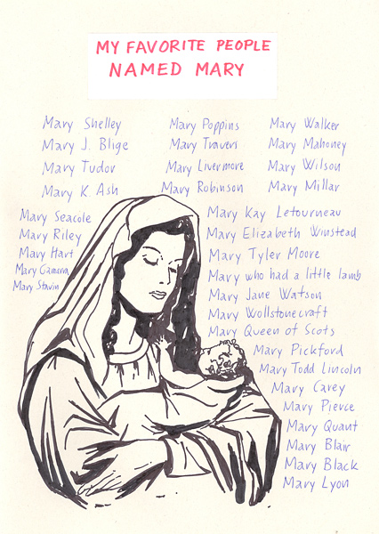 Riiko Sakkinen | A4 Drawings | My Favorite People
 Named Mary
