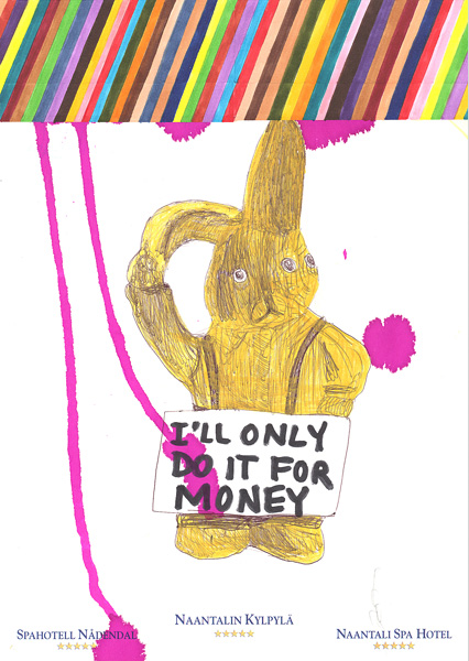 Riiko Sakkinen | A4 Drawings | I'll Only Do It For Money (Three-eyed Sandwich Bunny)