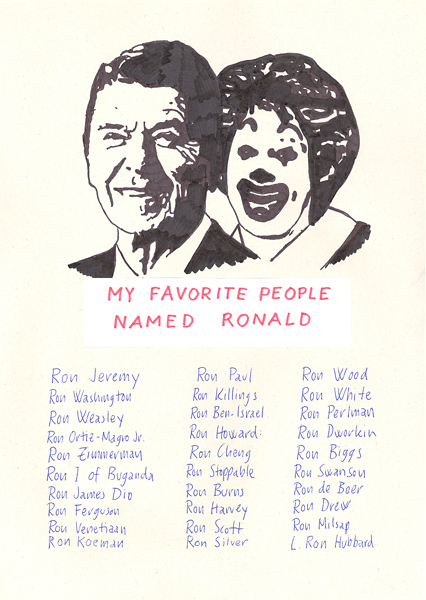 Riiko Sakkinen | A4 Drawings | My Favorite People
 Named Ronald