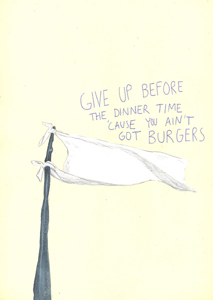 Riiko Sakkinen | A4 Drawings | White Flag
 Dinner Time